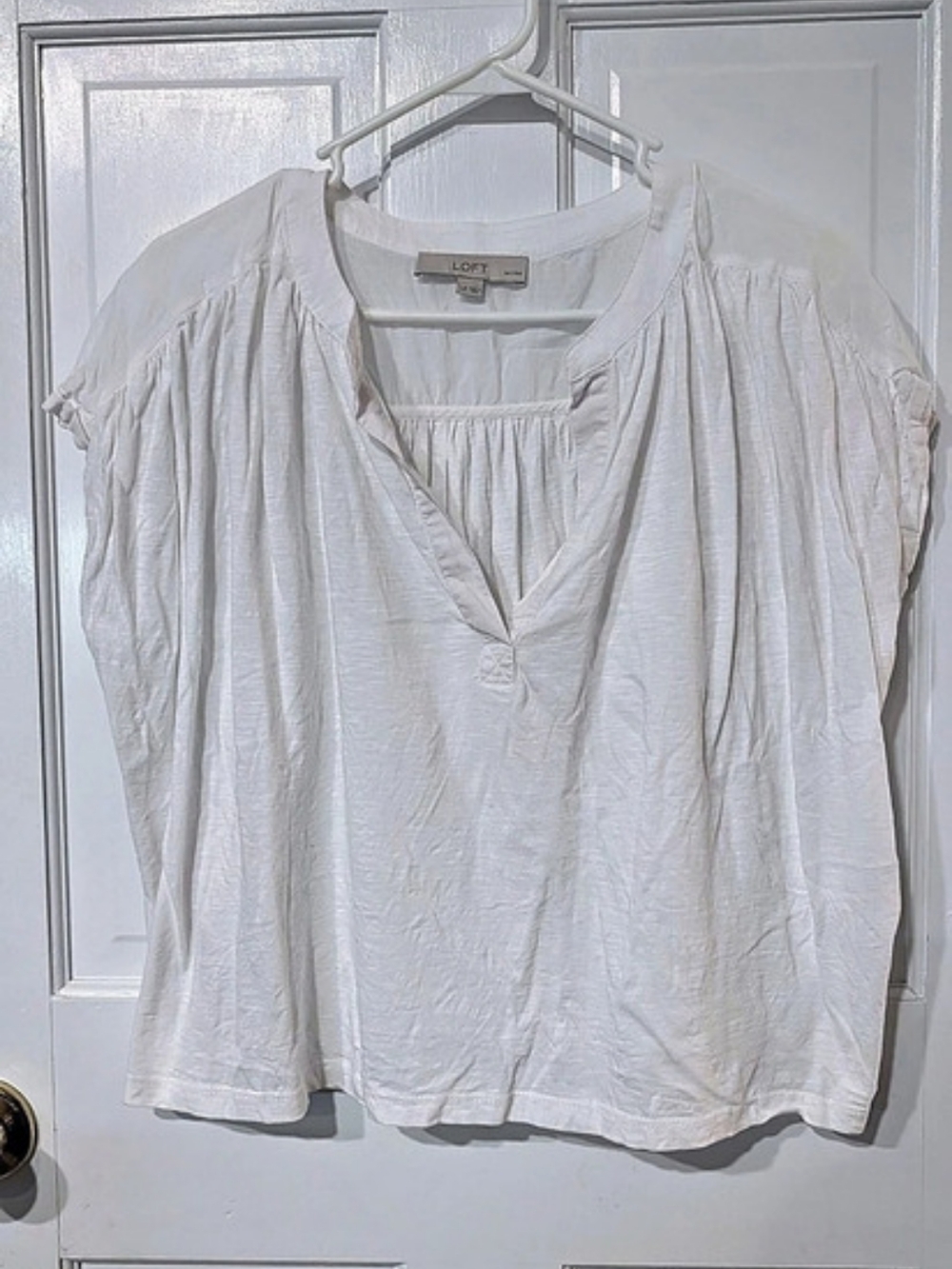 LOFT White Blouse Size LP